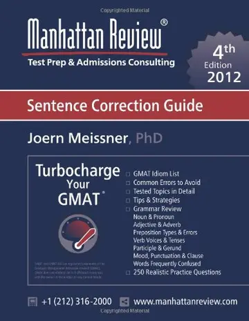 Cover of Manhattan Review GMAT Sentence Correction Guide