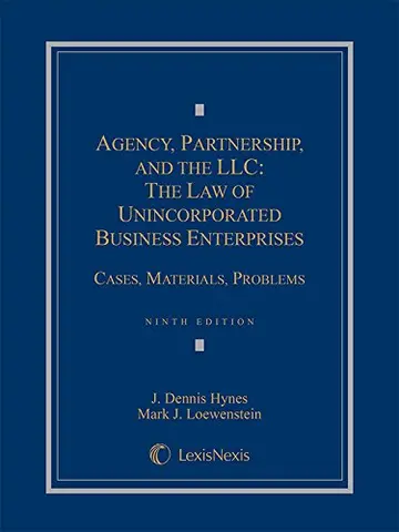 Cover of Agency, Partnership and the LLC