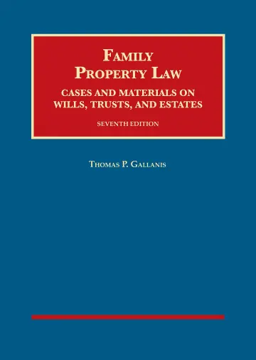 Cover of Family Property Law, Cases and Materials on Wills, Trusts, and Estates