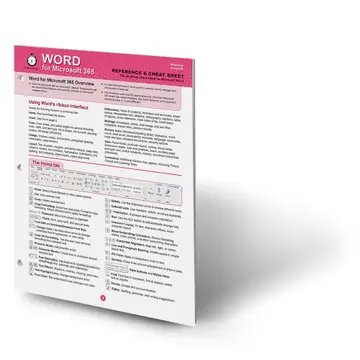 Cover of Word for Microsoft 365 Reference and Cheat Sheet
