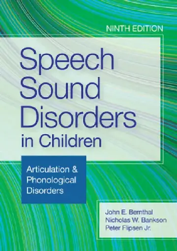 Cover of Speech Sound Disorders in Children