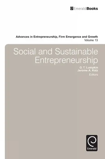 Cover of Social and Sustainable Entrepreneurship
