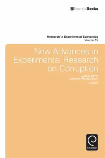 Cover of New Advances in Experimental Research on Corruption