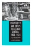 Cover of Continuity and Crisis in German Cinema, 1928-1936