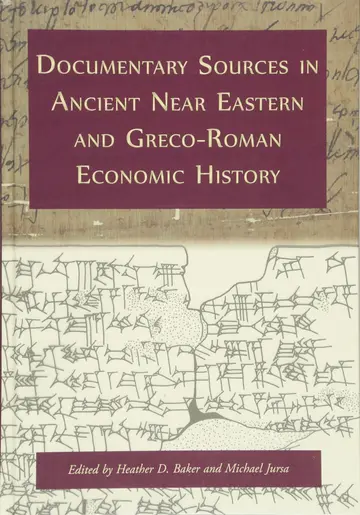 Cover of Documentary Sources in Ancient Near Eastern and Greco-Roman Economic History