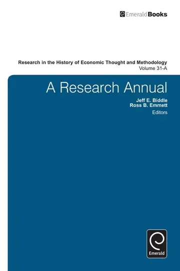 Cover of Research in the History of Economic Thought and Methodology