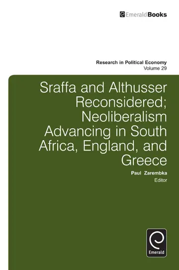 Cover of Sraffa and Althusser Reconsidered