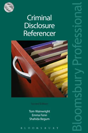 Cover of Criminal Disclosure Referencer