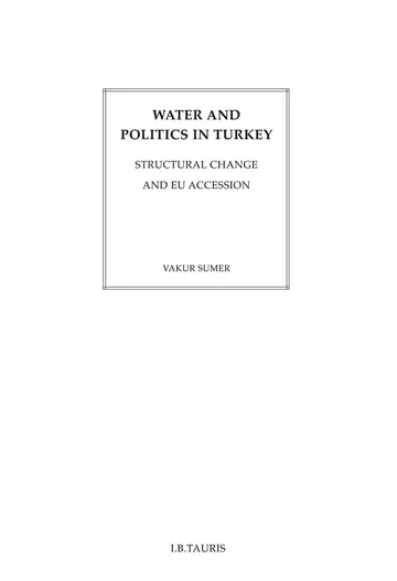 Cover of Water and Politics in Turkey