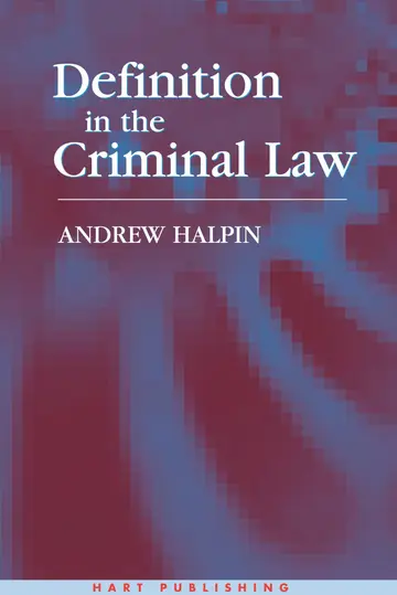 Cover of Definition in the Criminal Law