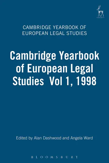 Cover of Cambridge Yearbook of European Legal Studies Vol 1, 1998