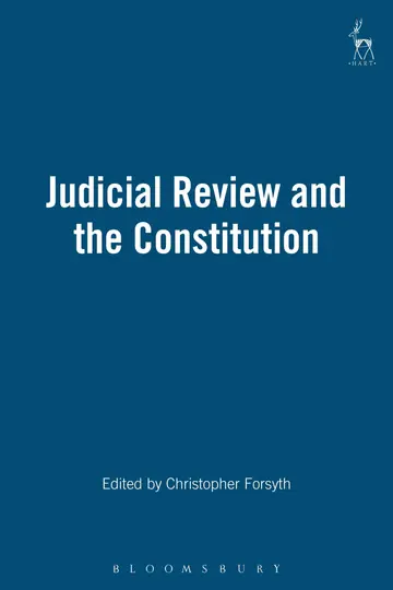 Cover of Judicial Review and the Constitution