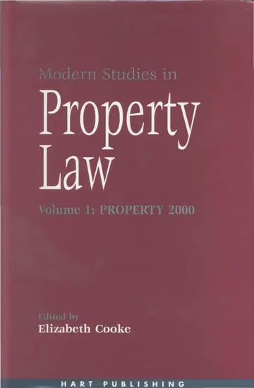 Cover of Modern Studies in Property Law - Volume 1