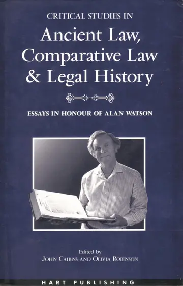 Cover of Critical Studies in Ancient Law, Comparative Law and Legal History