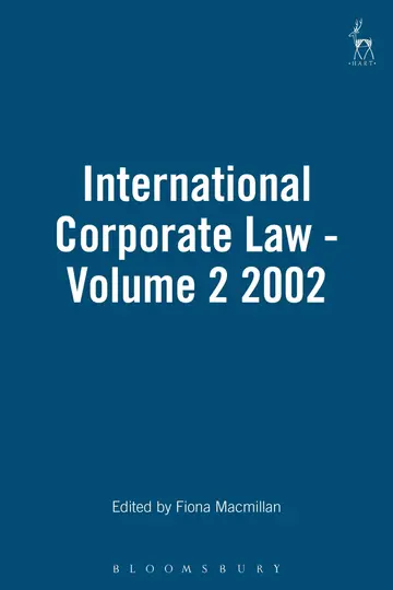 Cover of International Corporate Law - Volume 2 2002