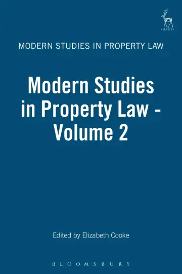 Cover of Modern Studies in Property Law