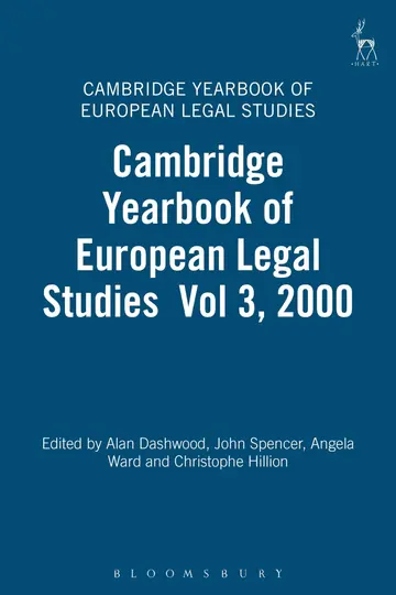 Cover of Cambridge Yearbook of European Legal Studies Vol 3, 2000