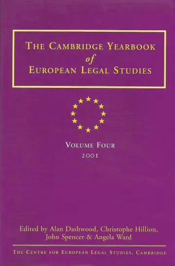 Cover of Cambridge Yearbook of European Legal Studies Vol 4, 2001