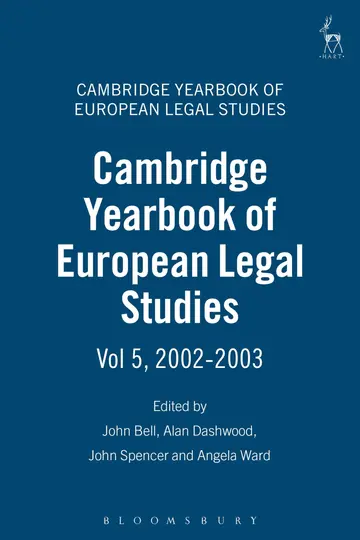 Cover of Cambridge Yearbook of European Legal Studies Vol 5, 2002-2003