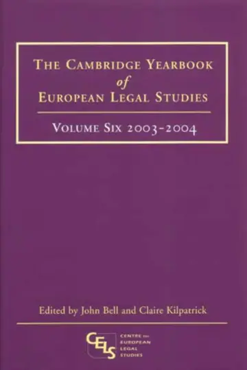 Cover of The Cambridge Yearbook of European Legal Studies