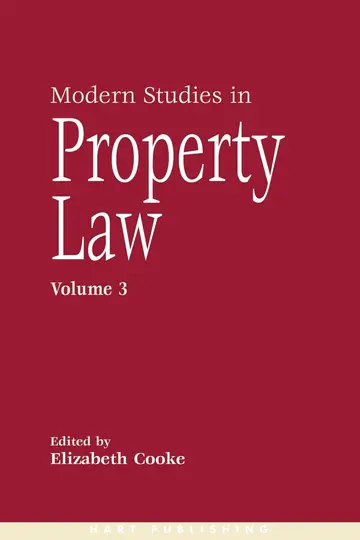 Cover of Modern Studies in Property Law - Volume 3