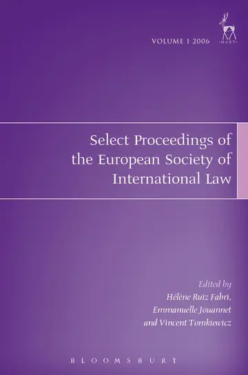 Cover of Select Proceedings of the European Society of International Law, Volume 1 2006