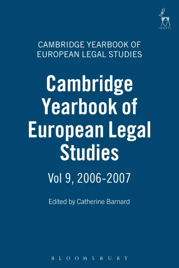 Cover of Cambridge Yearbook of European Legal Studies, Vol 9, 2006-2007