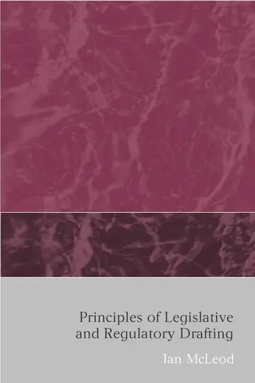 Cover of Principles of Legislative and Regulatory Drafting