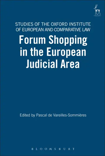 Cover of Forum Shopping in the European Judicial Area