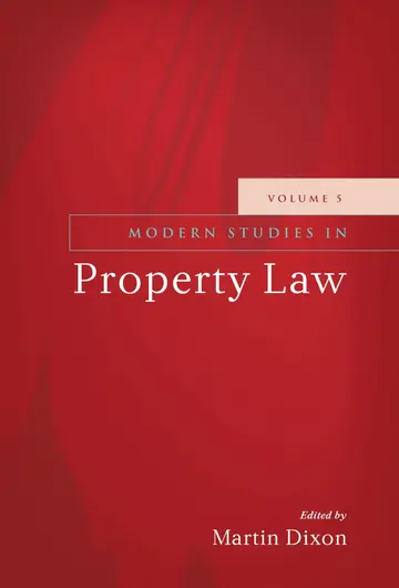 Cover of Modern Studies in Property Law - Volume 5