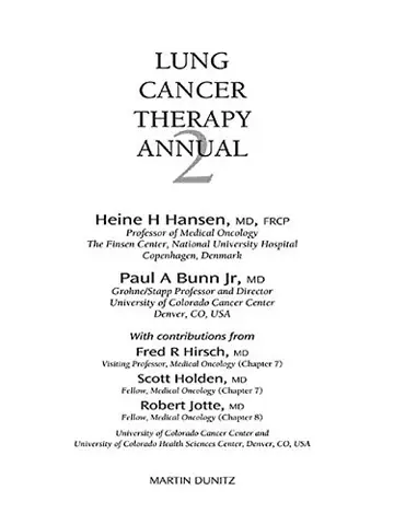 Cover of Lung Cancer Therapy Annual