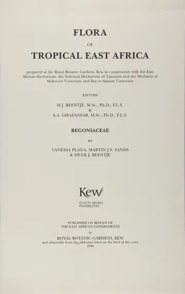 Cover of Flora of Tropical East Africa