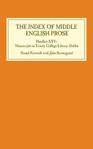 Cover of The Index of Middle English Prose