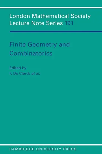 Cover of Finite Geometries and Combinatorics (pb 1993)
