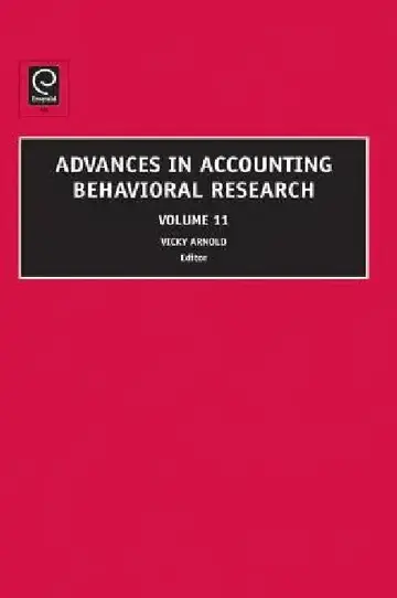 Cover of Advances in Accounting Behavioral Research, Volume 11