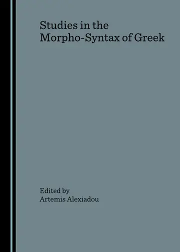 Cover of Studies in the Morpho-Syntax of Greek