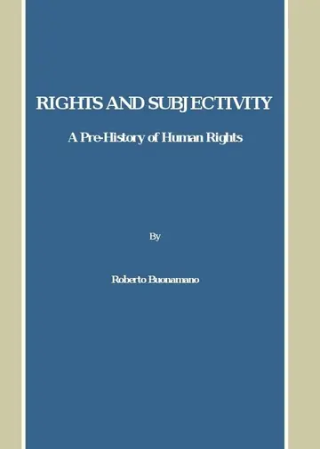 Cover of Rights and Subjectivity