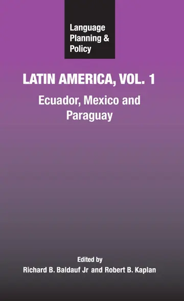 Cover of Language Planning and Policy in Latin America