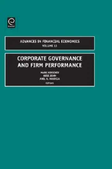 Cover of Corporate Governance and Firm Performance