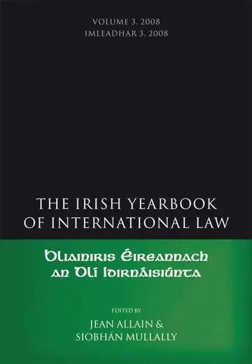 Cover of The Irish Yearbook of International Law, Volume 3, 2008