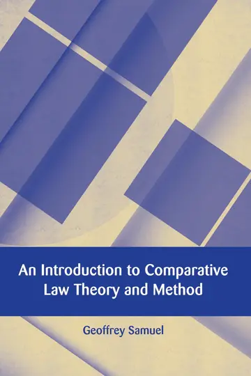 Cover of An Introduction to Comparative Law Theory and Method