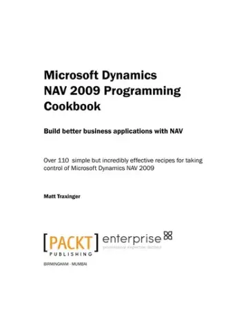 Cover of Microsoft Dynamics Nav 2009 Programming Cookbook