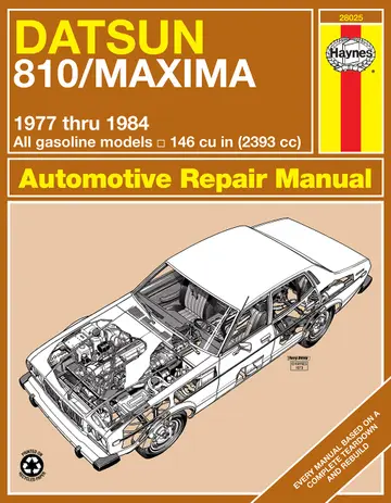 Cover of Datsun 810 & Maxima Sedan, Wagon & Coupe petrol (1977-1984) Haynes Repair Manual (USA)