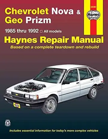 Cover of Chevrolet Nova and Geo Prizm 1985-90 Automotive Repair Manual