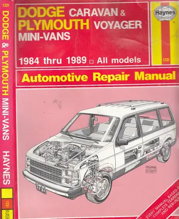 Cover of Dodge Caravan and Plymouth Voyager Mini-vans 1984-89 Owner's Workshop Manual