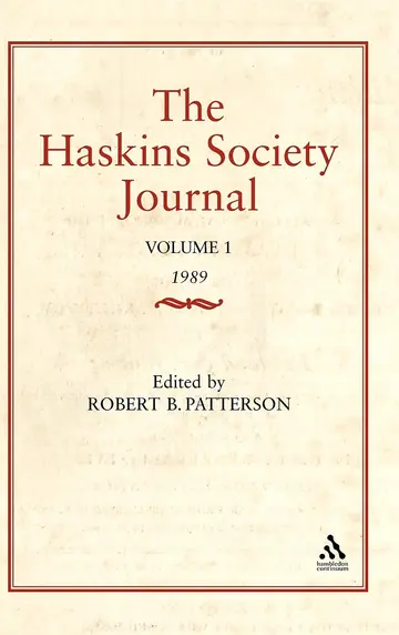 Cover of The Haskins Society Journal 1989