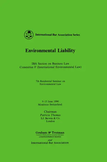 Cover of Environmental Liability