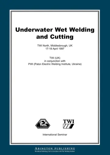 Cover of Underwater Wet Welding and Cutting