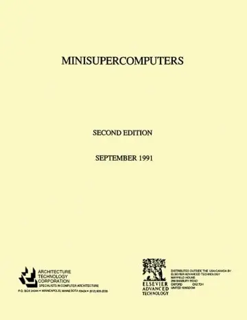 Cover of Minisupercomputers