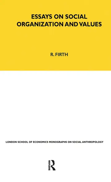 Cover of Essays on Social Organisation and Values